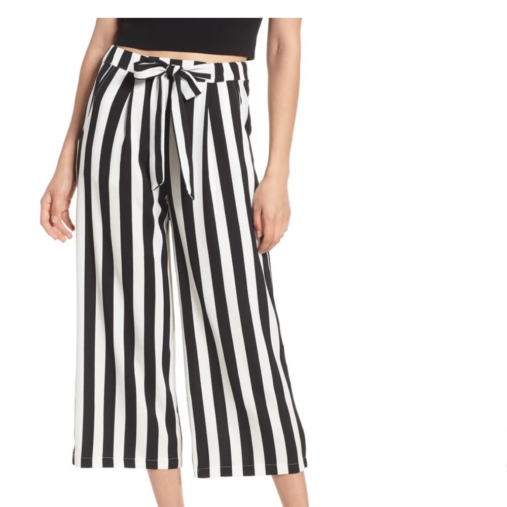 Stripe wide leg pant